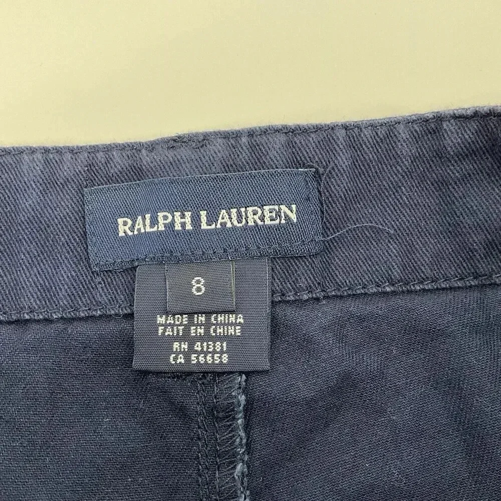 RALPH LAUREN Shorts Girls Size 8 Chino Halloween Neon Skulls Blue Label‎ Holiday